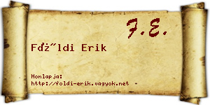 Földi Erik névjegykártya